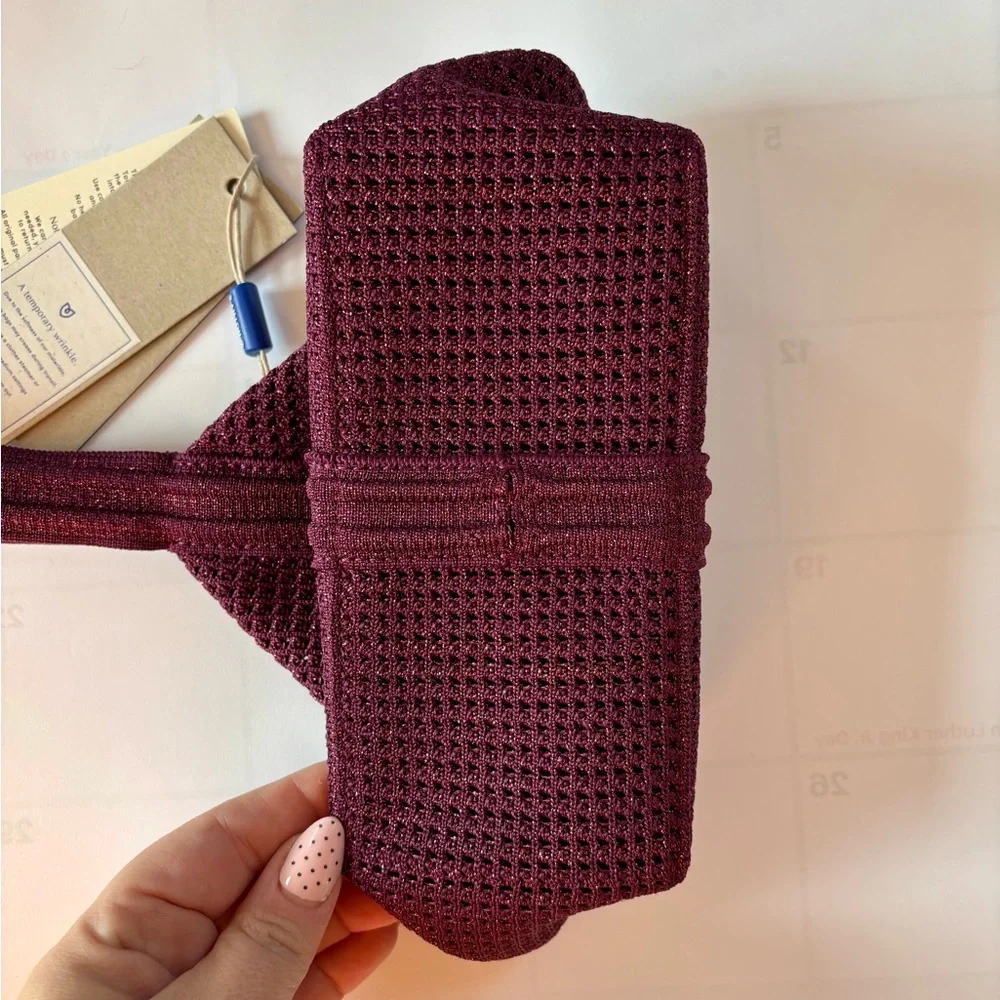 NWT Rothy's The Party Pouch in Garnet Sparkle - Picture 7 of 14